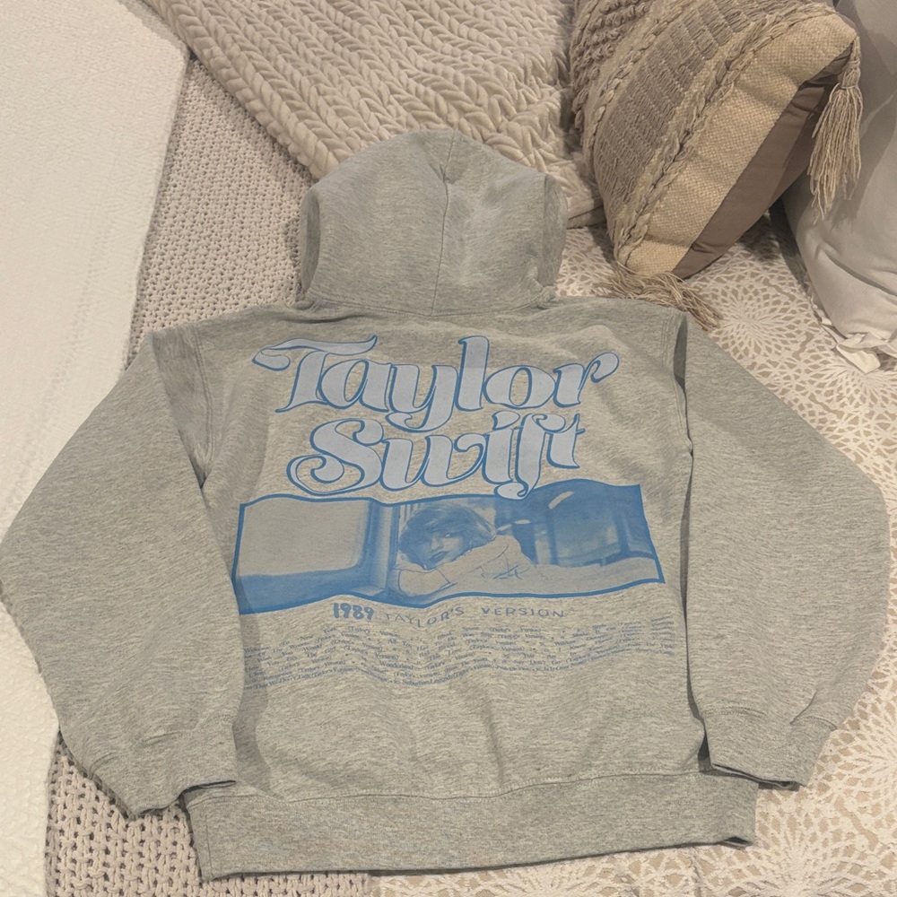 Taylor Swift Gray Hoodie with Blue Graphic